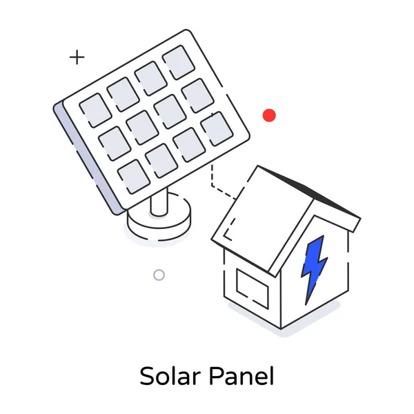 Solarmodul Isometrisch Vektor Illustration — Stockvektor
