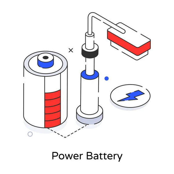 Ilustração Vetorial Ícone Bateria Energia —  Vetores de Stock