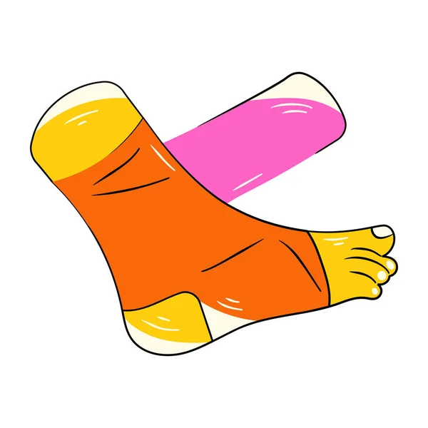 Ikona Ponožky Kreslené Ženské Nohy Vektorové Ilustrace Izolované Bílém Pozadí — Stockový vektor