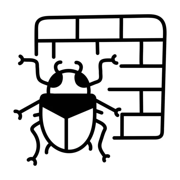 Bug Icon Outline Illustration — Stock Vector