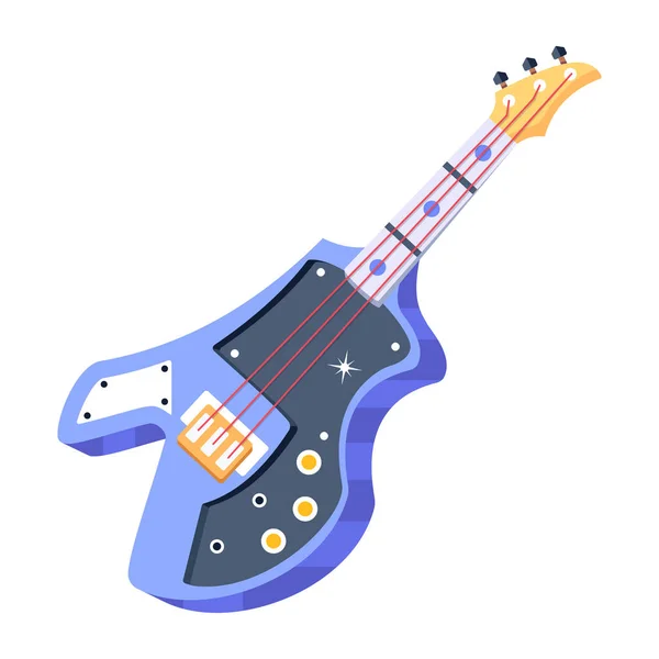 Ícone Guitarra Elétrica Isolado Fundo Branco —  Vetores de Stock