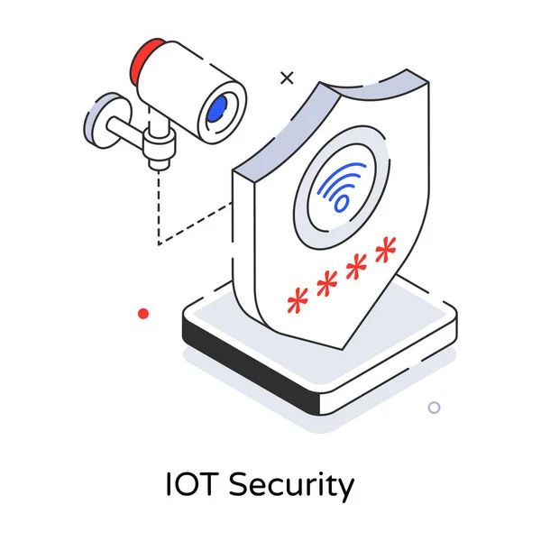 Iot Security System Vector Icon Illustration Design — Stock Vector