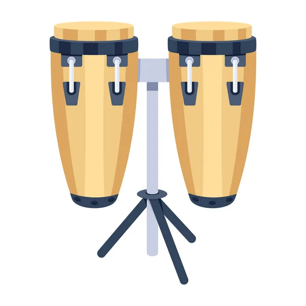 Schlagzeug Symbol Vektor Flachbild Illustration Folge — Stockvektor