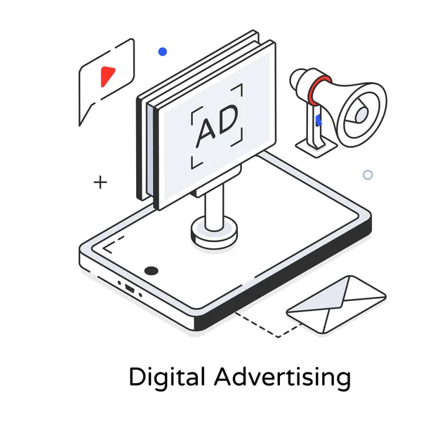 Publicidad Digital Icono Web Ilustración Vectorial — Vector de stock
