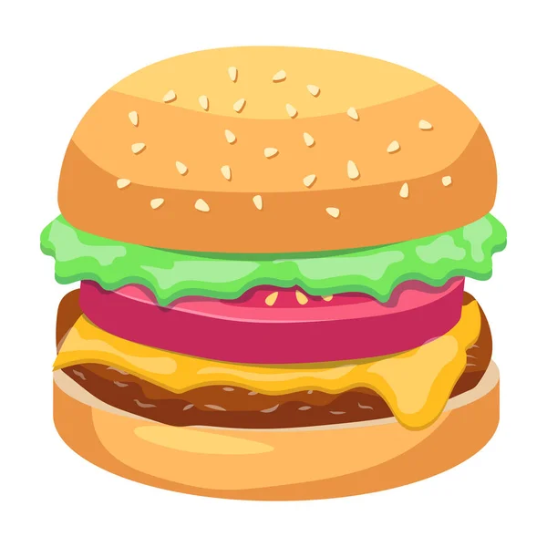 Гамбургер Векторная Иллюстрация Белом Фоне — стоковый вектор