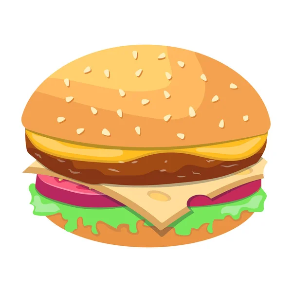 Vectorillustratie Van Hamburger Fast Food — Stockvector