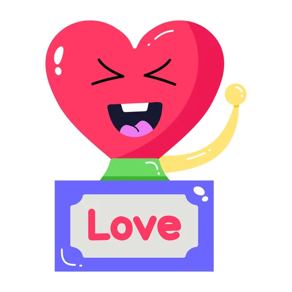 Personagem Desenho Animado Bonito Com Coração Amor Ilustração Vetorial — Vetor de Stock