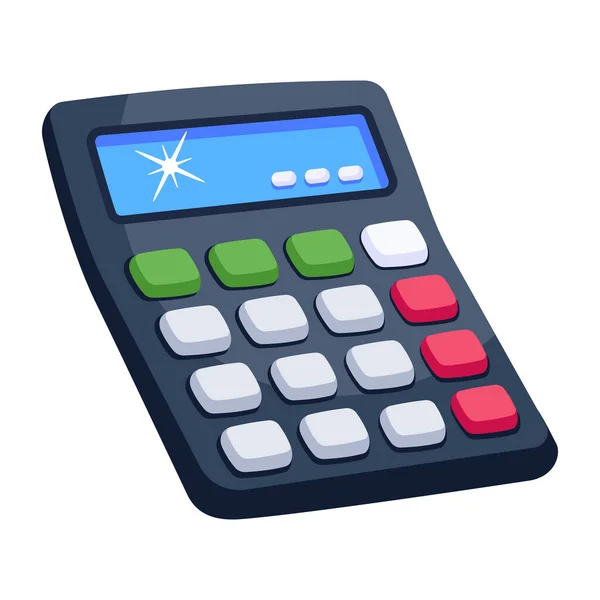 Calculator Icon Isometric Blue Buttons Vector Illustration — Stock Vector