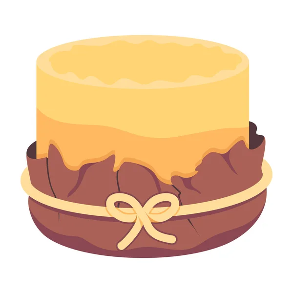Torta Con Crema Cioccolato Caramello Disegno Illustrazione Vettoriale Salsa — Vettoriale Stock