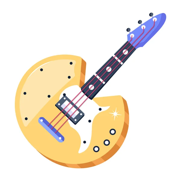 Gitara Muzyka Projekt Dekoracji Izolowane Wektor Ilustracji — Wektor stockowy