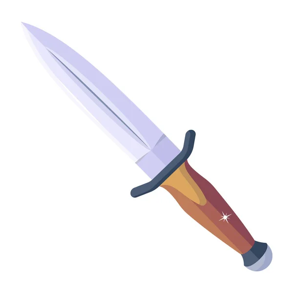 Sword Icon Cartoon Knife Vector Illustration White Background — Vetor de Stock