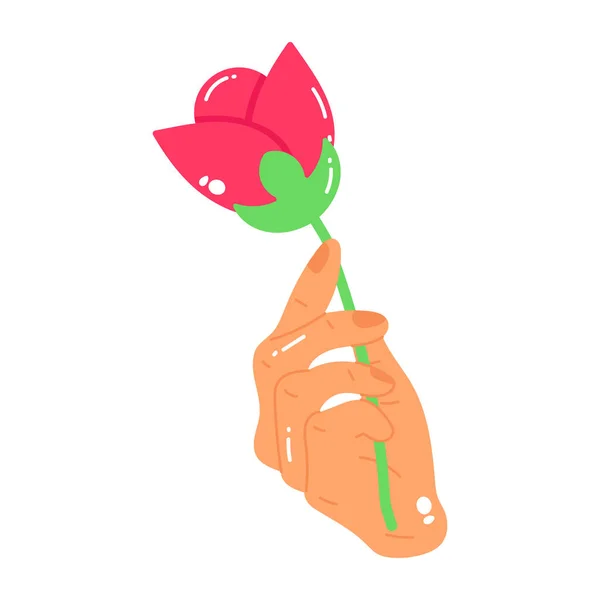 Ręcznie Rysowane Kreskówki Kwiat Łukiem — Wektor stockowy