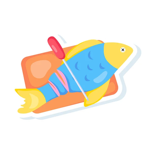 물고기 아이콘 배경에 디자인을 아이콘 — 스톡 벡터