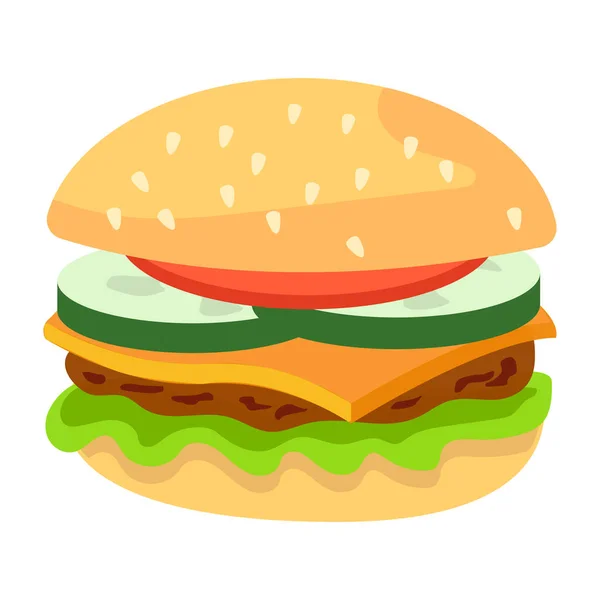 Vektorová Ilustrace Burgeru Svačinka — Stockový vektor