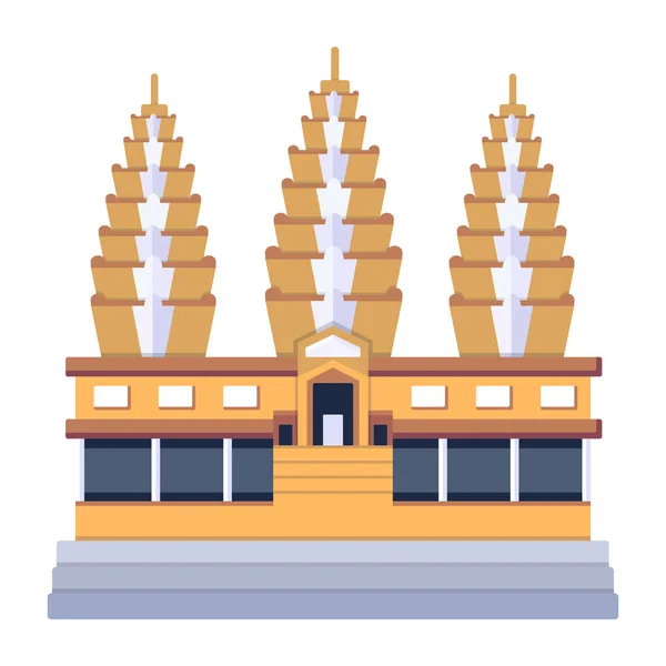 Illustration Vectorielle Beau Temple Asiatique Dessin Animé — Image vectorielle