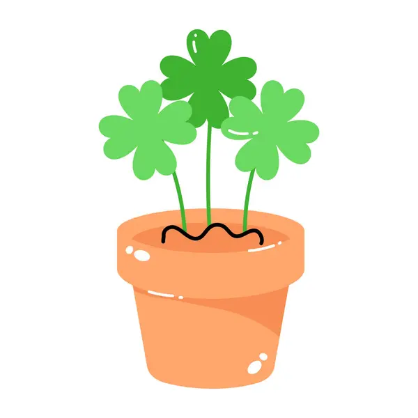Plant Pot Vector Illustration Design — Stock Vector