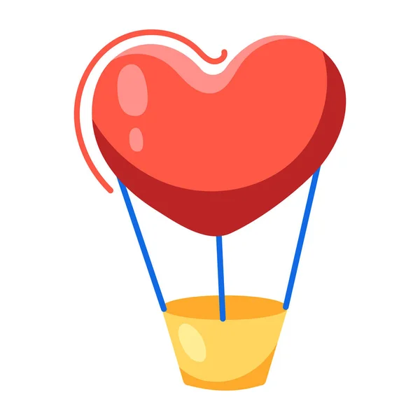 Hartvorm Met Ballon Vector Illustratie Ontwerp — Stockvector