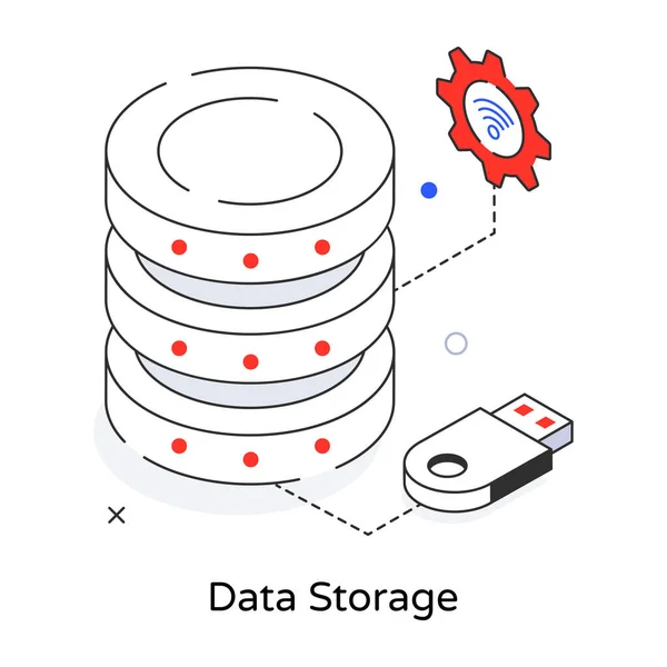 Vector Illustration Data Storage — Stock Vector