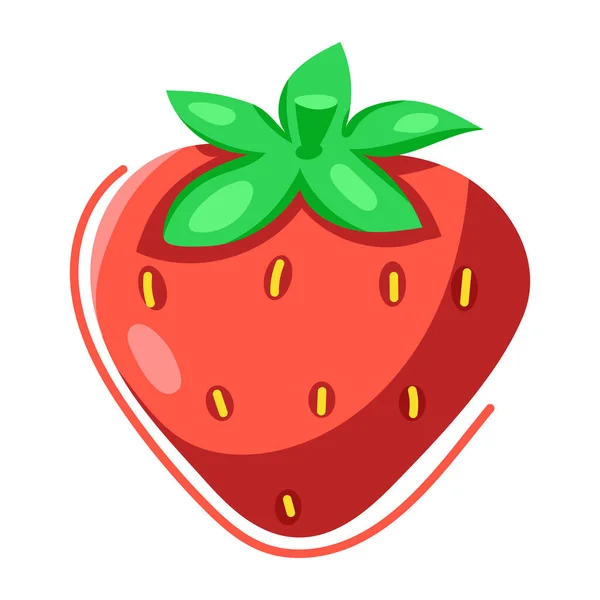 Strawberry Icon Cartoon Illustration — Stock Vector