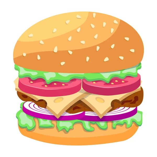 Hamburger Ikona Web Prosta Ilustracja — Wektor stockowy