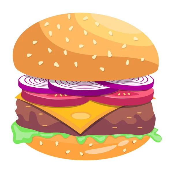 Hamburger Rajzfilm Vektor Illusztráció Grafika Tervezés — Stock Vector