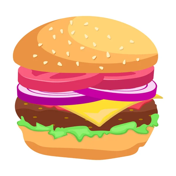 Burger Ikon Vektor Illusztráció — Stock Vector