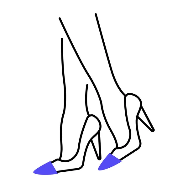 Illustrazione Vettoriale Disegnata Mano Scarpe Donna — Vettoriale Stock