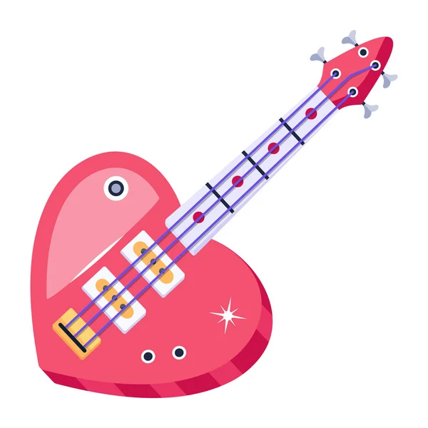 ハートベクトルアイコンの形をしたエレキギター — ストックベクタ