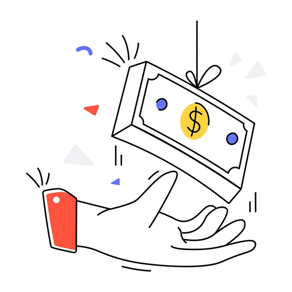 Mão Segurando Dinheiro Design Ilustração Vetorial — Vetor de Stock