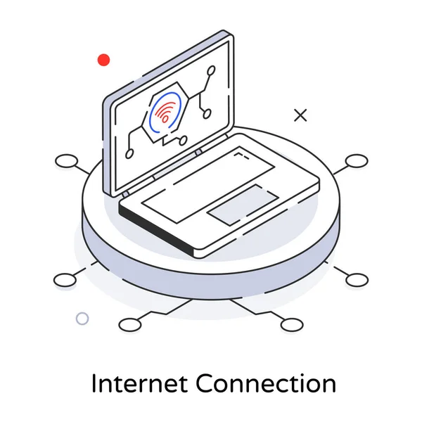 Μοντέρνα Σχεδίαση Ενός Laptop Σύνδεση Στο Internet — Διανυσματικό Αρχείο