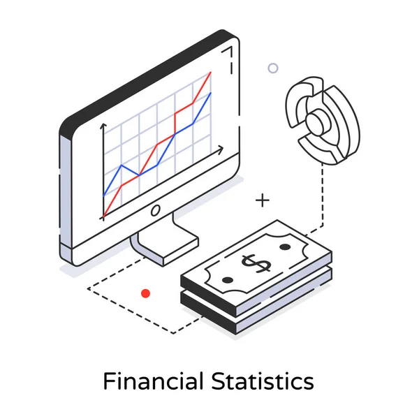 Ikona Finanční Analýzy Bílém — Stockový vektor