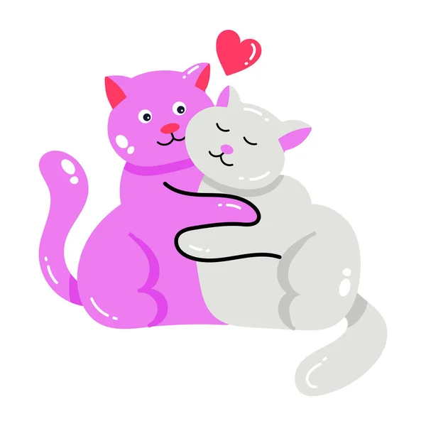 Χαριτωμένες Γάτες Καρδιά — Διανυσματικό Αρχείο