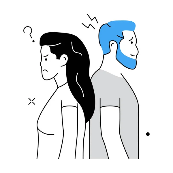 Couple People Man Woman Vector Illustration — Stockvektor