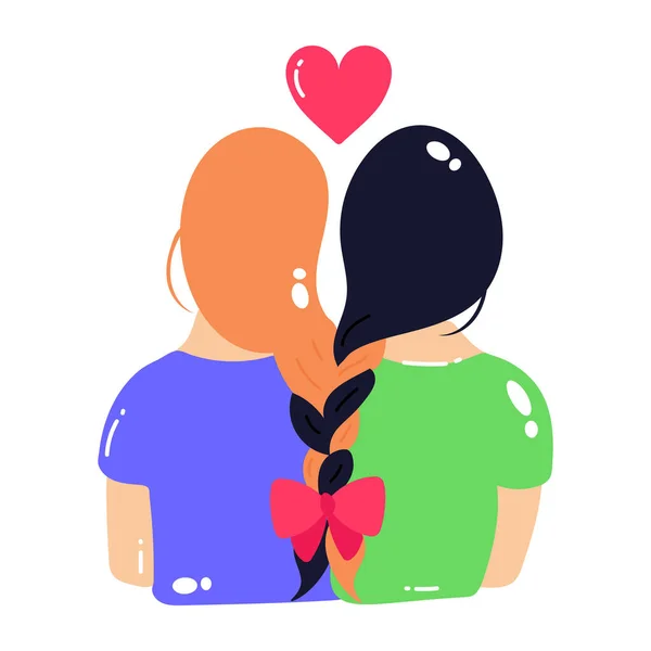 Casal Com Design Ilustração Vetorial Coração Amor —  Vetores de Stock