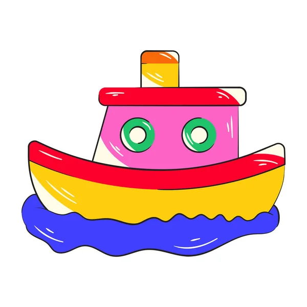 Cartoon Illustration Boat Ship — Stock Vector