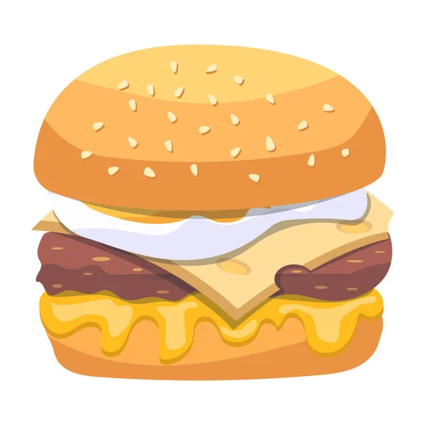 Ikona Hamburgera Ilustracja Wektora — Wektor stockowy