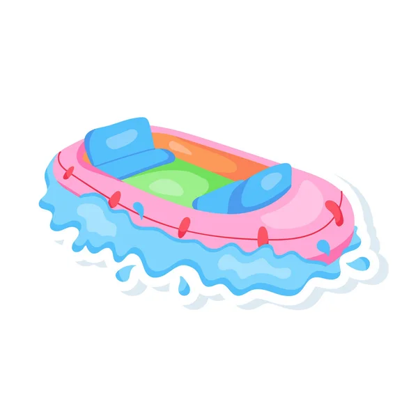 Opblaasbare Matras Met Zwembad Vector Illustratie Ontwerp — Stockvector