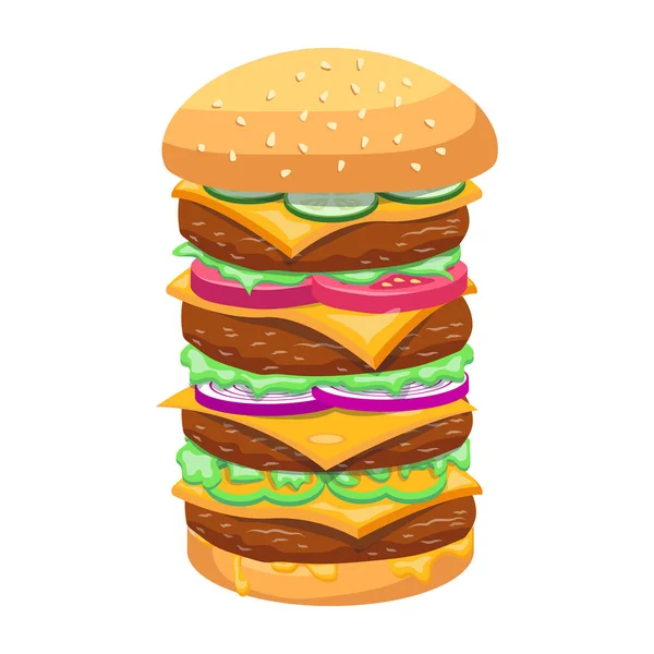 Иконка Гамбургера Векторная Иллюстрация — стоковый вектор