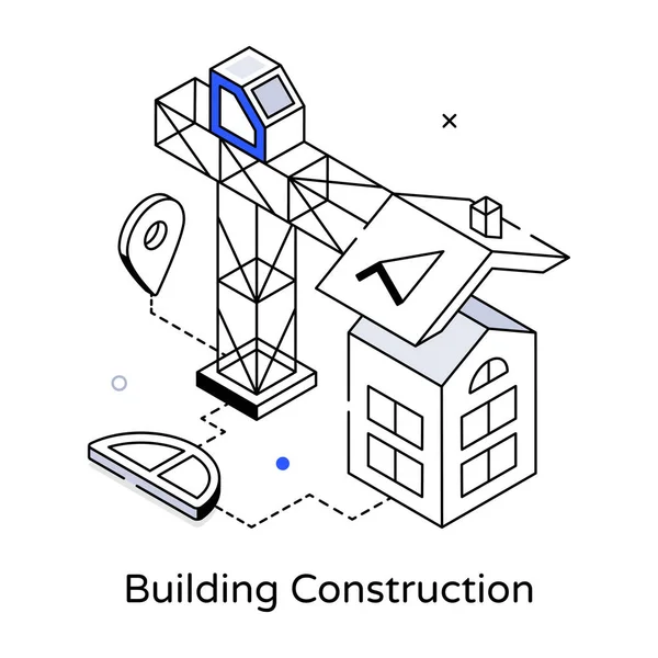建設の等角線のアイコンベクトル図 — ストックベクタ