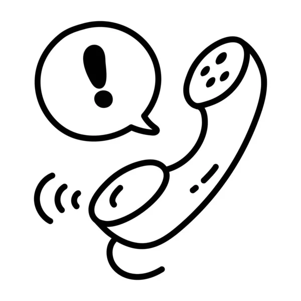 Icône Appel Téléphonique Contour Téléphone Symbole — Image vectorielle