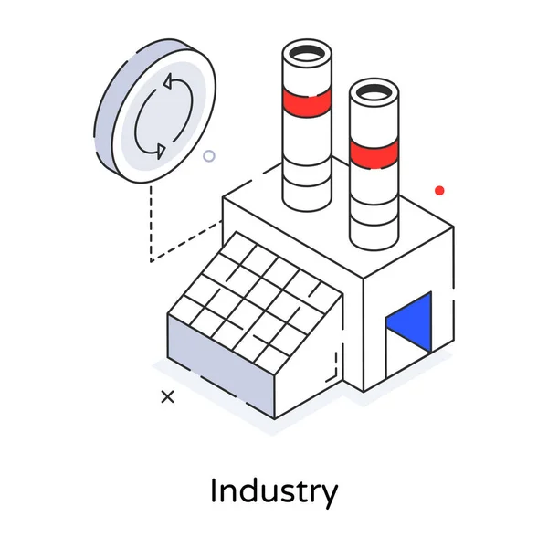 Ikona Linii Izometrycznej Przemysłu — Wektor stockowy