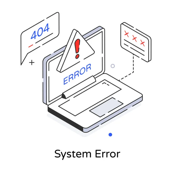 Ilustração Vetorial Erro Sistema — Vetor de Stock