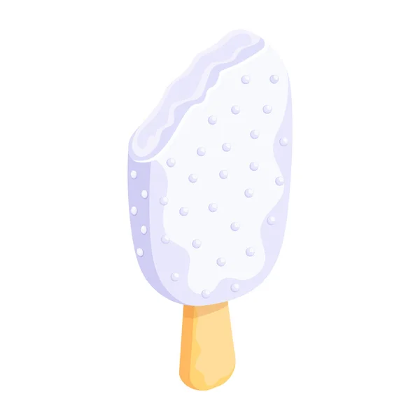 Dondurma Ikonu Dondurma Vektör Çiziminin Karikatürü Beyaz Arkaplanda Izole — Stok Vektör