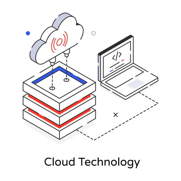 Cloud Technologie Webikone — Stockvektor