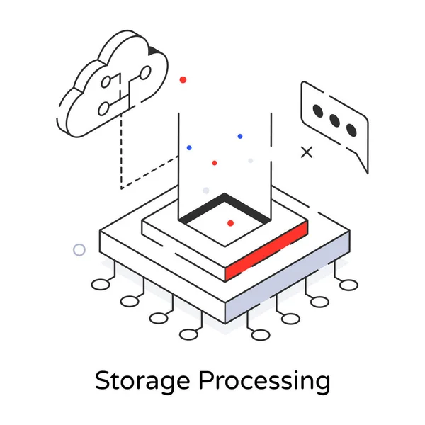 Storage Processing Icon Vector Illustration — Stock Vector