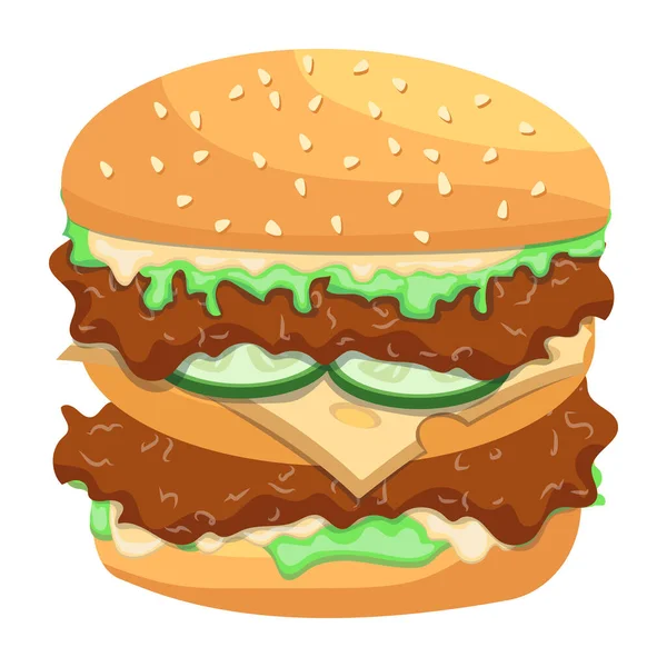 Hamburger Ikon Vektor Illusztráció — Stock Vector