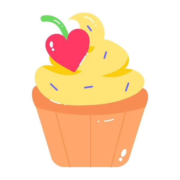 Cupcake Icono Vector Ilustración — Vector de stock