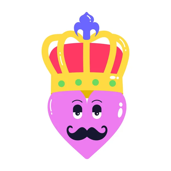 King Head Crown Vector Illustration — Stock Vector