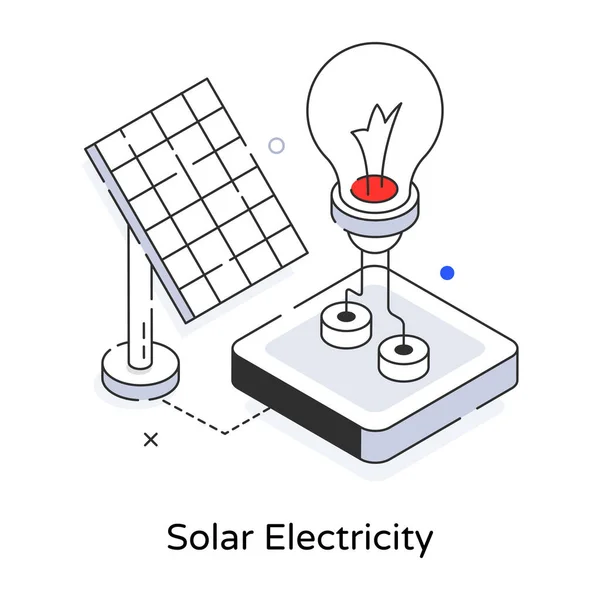 Skizze Illustration Von Solarstrom — Stockvektor