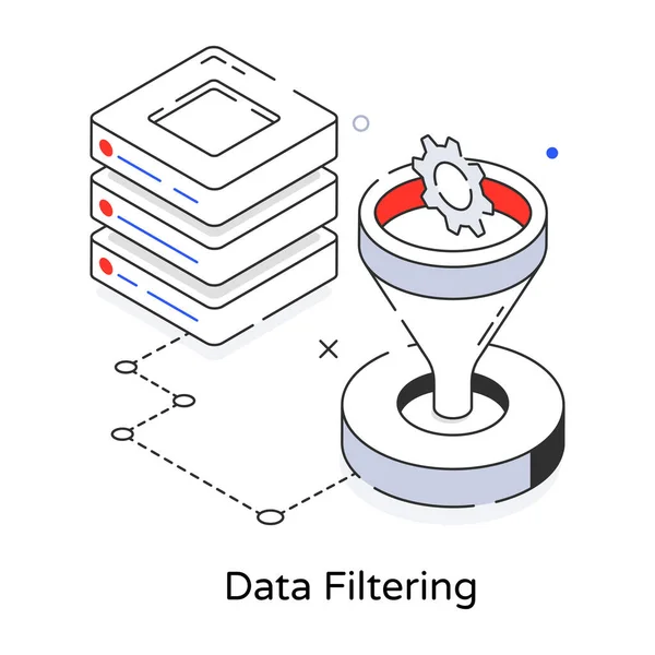 Data Filtering Icon Vector Illustration Simple Design — Stock Vector